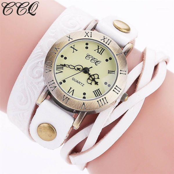 

vintage women bracelet watches multilayer wrapped cow leather strap roman numbers quartz watch casual wristwatches gift mu86691, Slivery;brown