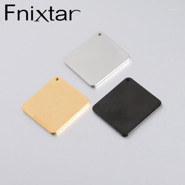 

charms fnixtar stamping blank square charm tags mirror polished stainless steel diy engraved 2mm thickness 30mm 20piece/lot1, Bronze;silver