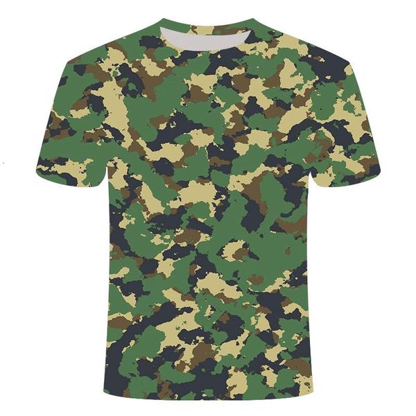 

2021 new comfortable and cool short-sleeved men's o-neck quick-drying breathable camouflage t-shirt top, White;black