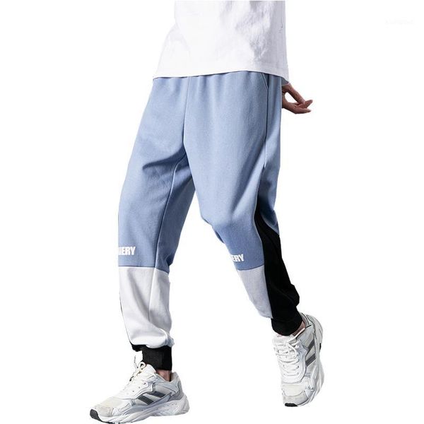 

2020 men casual pants patchwork men joggers sweatpants ankle-length steetwear trousers harem pants1, Black