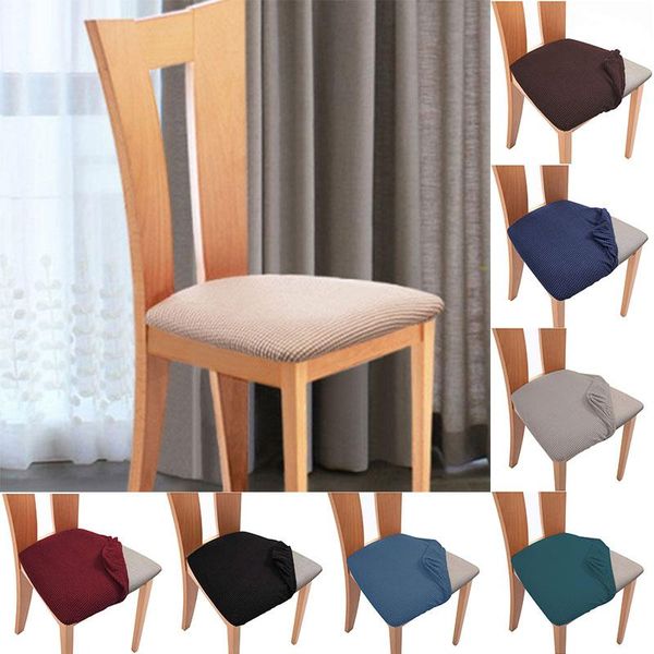 

universal chair cushion home decor solid color polyester stretch seat cover room dining home supplies chair covers slipcover