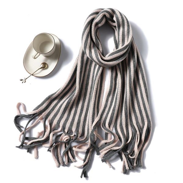 

женщины шарф зима теплая шея трикотажные шарфы длинные размер с кисточкой lady шали и палантины бандана foulard femme моды 2020 новый wmtkuc, Blue;gray