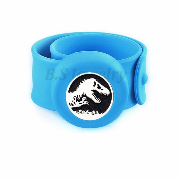 

essential mosquito kids oil beautydinosaur repellent 25mm diffuser locket stretchable silicone slap bracelet vwkk, Silver