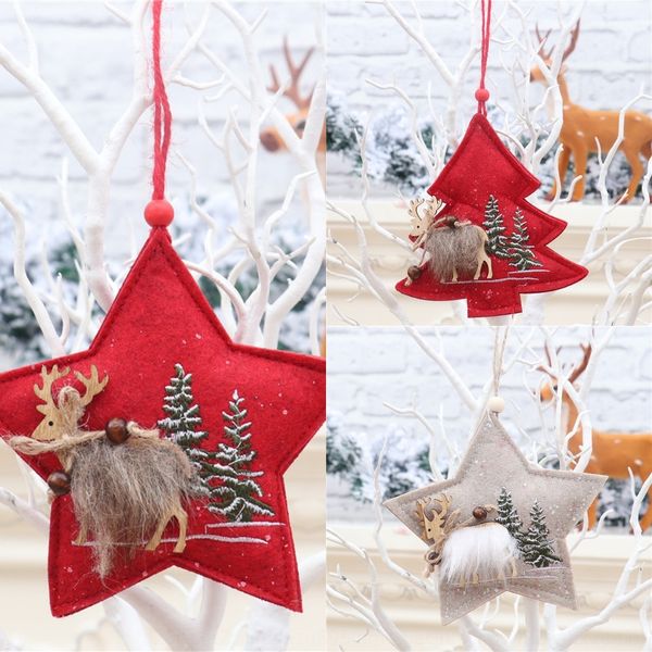 

xlzbu new decorations five pointed star cloth christmas tree wooden old christmas pointed sale new decorations five star cloth man tree w