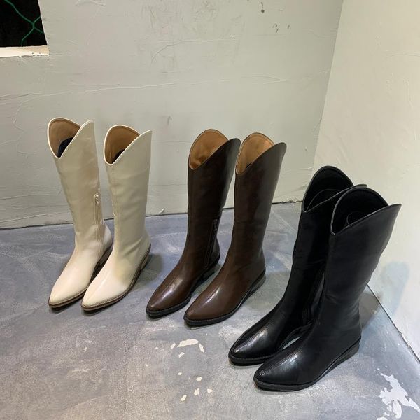 

ботинки женские единоборства antumn 2020 женский высокая платформа готические ботинки черные кожаные сапоги зашнуровать женщин knee high, Black