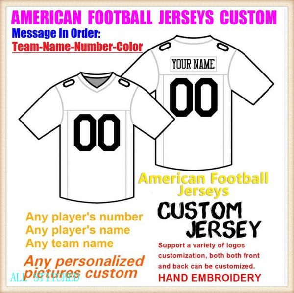 

custom mens womens youth american football jerseys sports baseball ice hockey basketball vapor untouchable official jersey dhl 4xl 5xl 6xl, Black