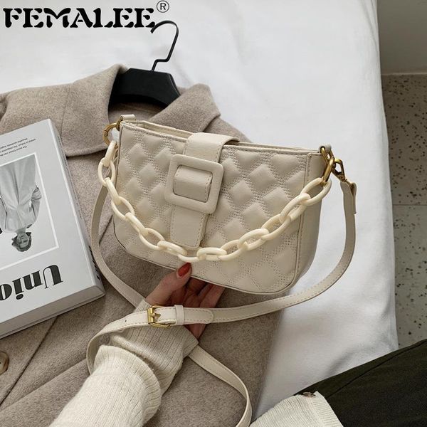 

elegant solid color diamond lattice handbag autumn chic designer chain shoulder bag women square magnetic buckle crossbody bags
