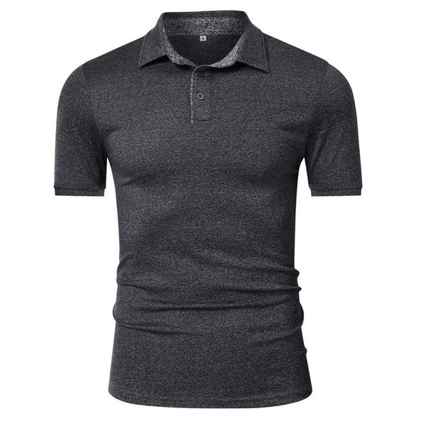 

plus size mens designer polo fashionable business slim solid quick mens style shirts dry casual polo office tees qeeda, Black