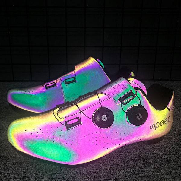 

cycling footwear professional luminous bicycle shoes mtb sneakers men self-locking cleat women racing road bike unisex36-48#, Black