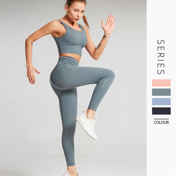 

exercise yoga set sports bra and leggings jogging women gym set clothes 2-piece set yoga sports tights women fitness sports suit y1225, Gray