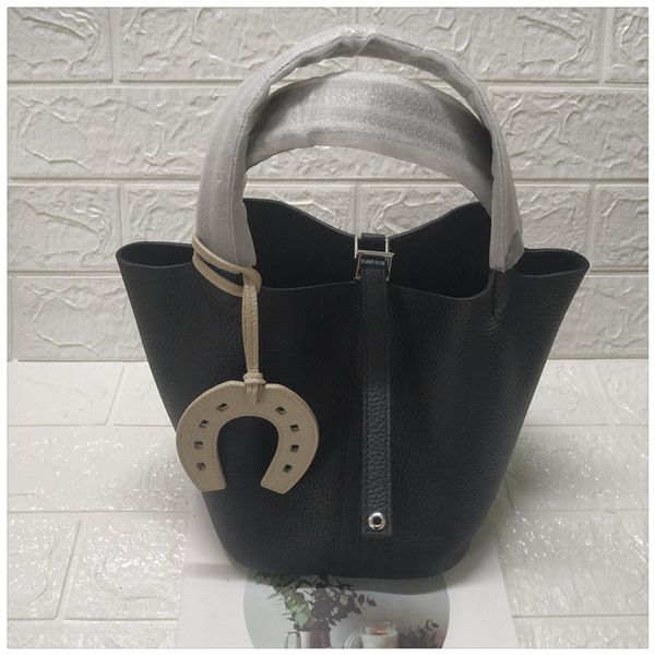 

new layer basket handbag bucket cowhide bag