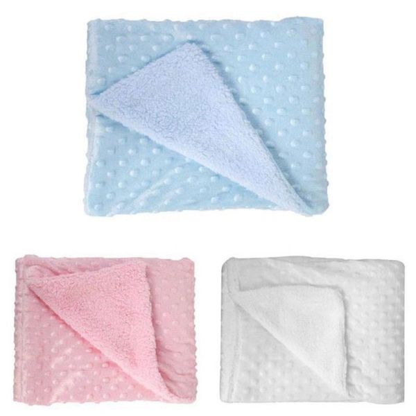 

newborn baby blanket warm fleece stroller cover quilt swaddling bedding y201009