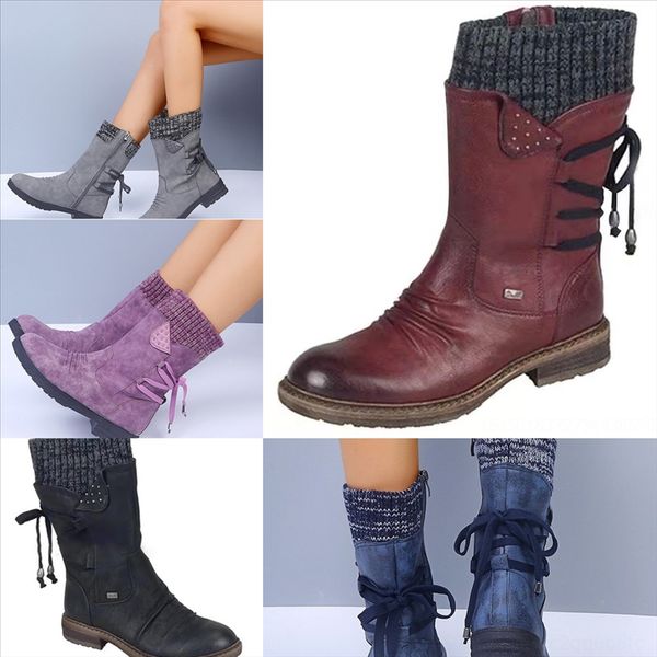

slpp ens winter wool shoe womensnow straps men's leather boot men's classic femmes designer boots boots, Black