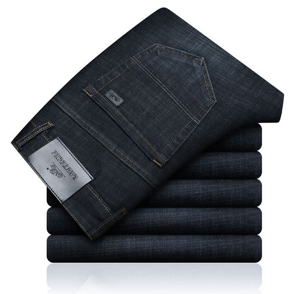 

icpans denim jeans men casual classic basic straight black jeans for men business pants jeans men regular fit big size 40 201120, Blue