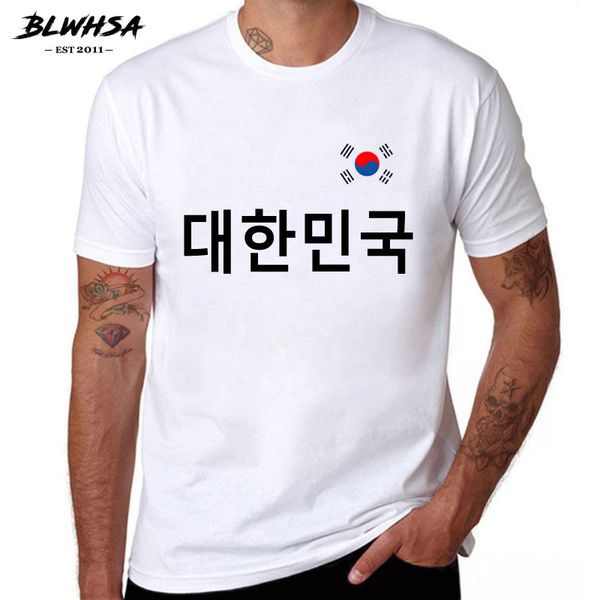

blwhsa summer new t shirt men casual korea fans cheer o neck short sleeve flag letters print brand clothing sport hooded sweatshirt hoodie