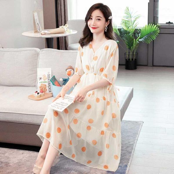 

maternity dresses 665# clothes nursing dress summer chiffon for pregnant women pregnancy breastfeeding1, White