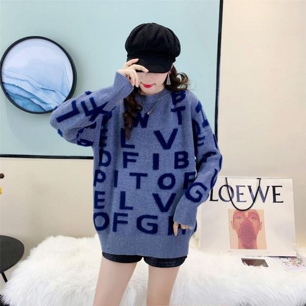 

new long 2021 sweater from middle mink's lyrics for the laziness female students in autumn and winter 1 wbv6, White;black