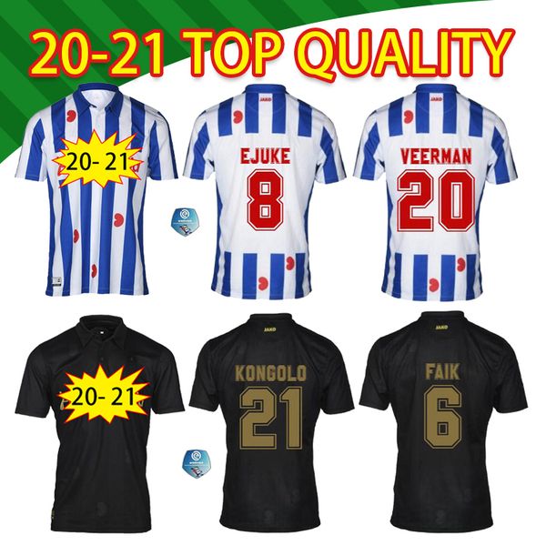 

4xl heerenveen sc soccer jersey 2020 2021 fc heerenveen football shirt faik ejuke maillot de foot van bergen home away camiseta 20 21, Black;yellow