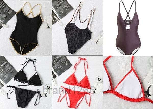 

women summer bathing suit swimwear bikini 2 piece set summer clothing panelled padded bra swim trunks jumpsuit beach swimsuit 3369, Black;gray