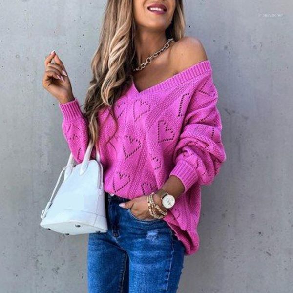 

women fashion knitting v-neck hollowing out sweater bloues t shirt1, White;black