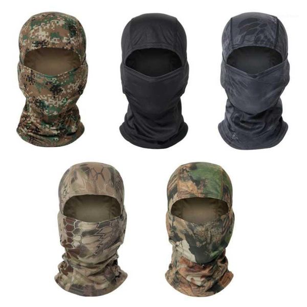 

tactical camouflage balaclava full face mask outdoor camo cycling face cover ski mask snowboard hiking scarf cap1, Black