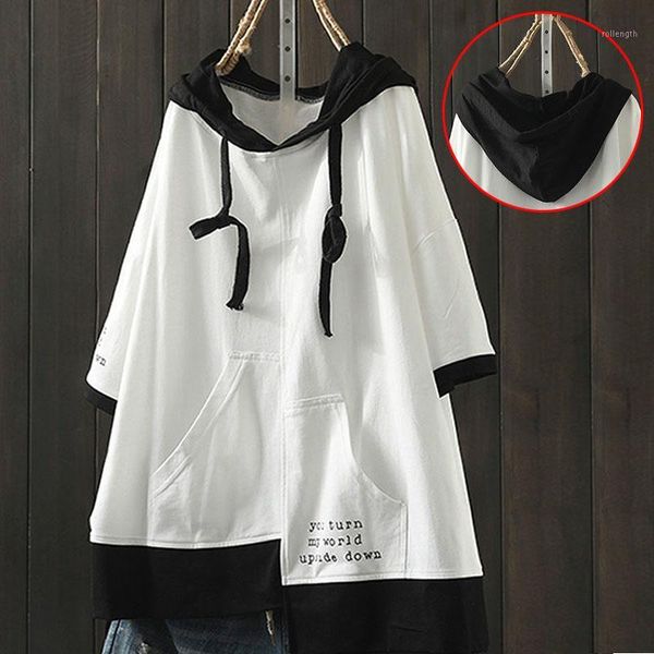

2020 o neck 100% cotton hoodie t shirt woman summer short sleeve shirt woman t-shirt loose korean style plus size women shirts1, White