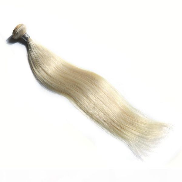 

platinum blonde color brazilian straight hair bundles 100% human hair weave 10-30 inchs double weft remy hair weaves, Black