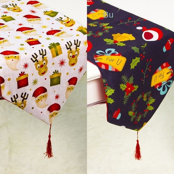 

hwzia xibao 35 double layer polyester printed christmas cotton table flag decoration 180cm xwe decorative cloth christmas table cloth decora
