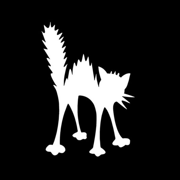 

car stickers shocking electric cat car stickers funny cartoon decoration accessories creative black/white,15cm*10cm