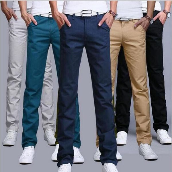 

2021 new design casual men pants cotton slim pant straight trousers fashion business solid sky blue black pants men 28-38