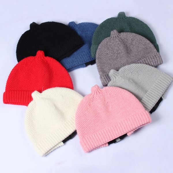 

melon knitted pacifier hat fashion winter warm woolen beanie hat imitation alpaca caps, Blue;gray