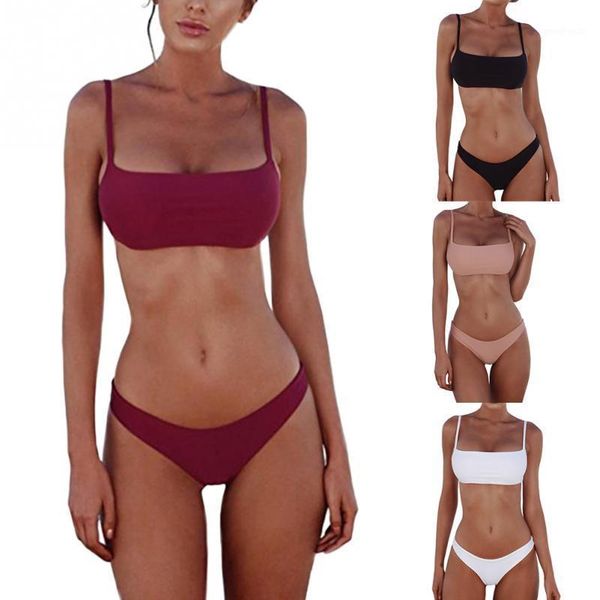 

bikinis set solid bikini women swimming suit fashion swimsuit two-piece swimwear bathing female biquini plus size xl sets1