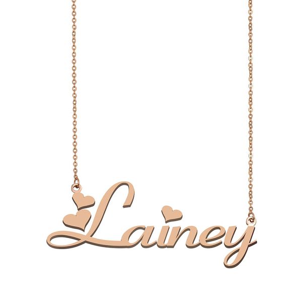 

lainey name necklaces pendant custom personalized for women girls children friends mothers gifts 18k gold plated stainless steel, Silver