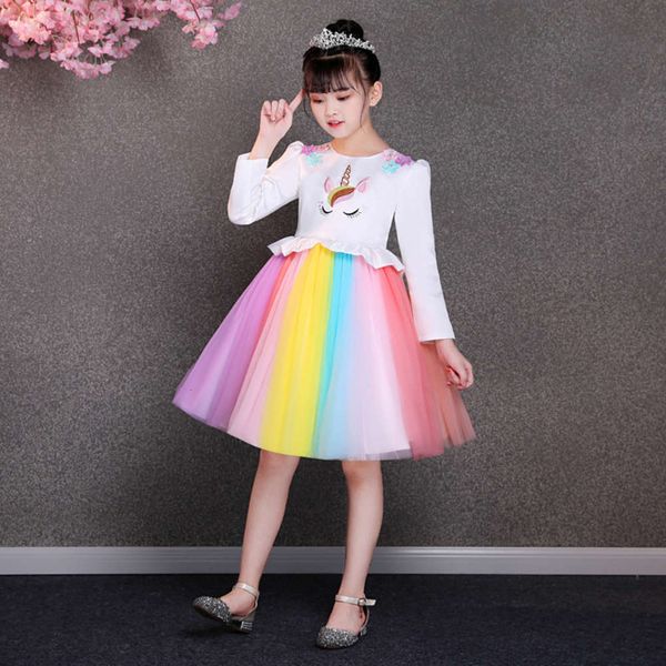 

chiffon rainbow summer 2020 new girls foreign sle drs little girl princs gauze children's skirt pa9mzuju, Red;yellow
