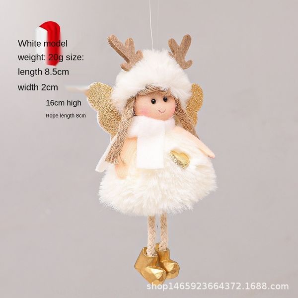 

s2gbs new decorative an cute antler plush feather decorative tree creative new angel articles christmas cute antler plush pendant feather ar