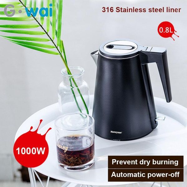 

electric kettles 1000w kettle anti-dry protection stainless steel fast boiling water teapot home kitchen automatic power off pot 220v1