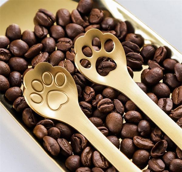 

starbucks кофейная ложка сахарной ложки творческий кошка лапы дизайн цветные из нержавеющей стали 3 jllale mx_home