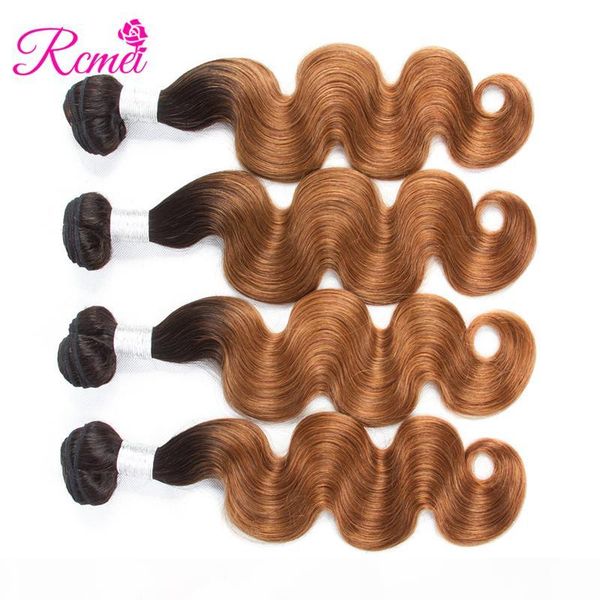 

rcmei ombre t1b 30 human hair bundles body wave brazilian remy pre-colored ombre hair weave bundles 4pcs lot ing, Black