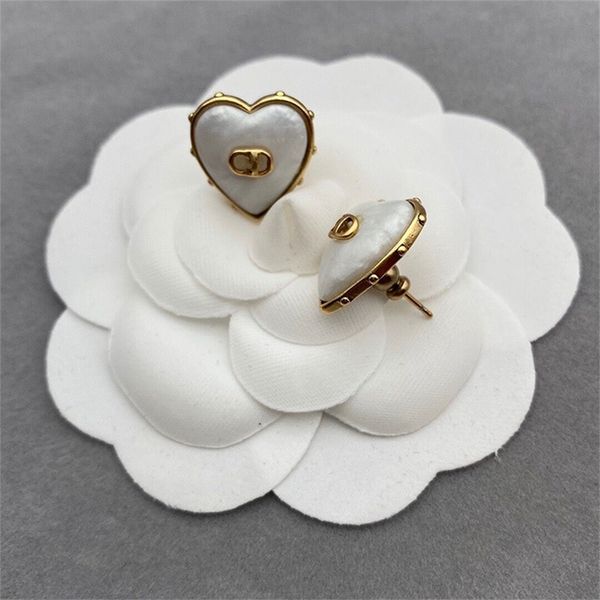 

earrings peach heart women's alphabet earring white, Black