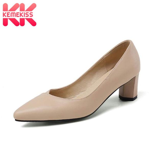 

dress shoes kemekiss women pumps fashion pointed toe single special heels slip on solid color footwear size 30-43, Black