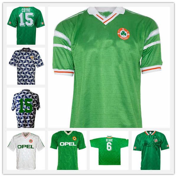 

1994 ireland retro soccer jersey 94 ireland home classic jersey vintage irish sheedy uniforms football shirts national team, Black;yellow
