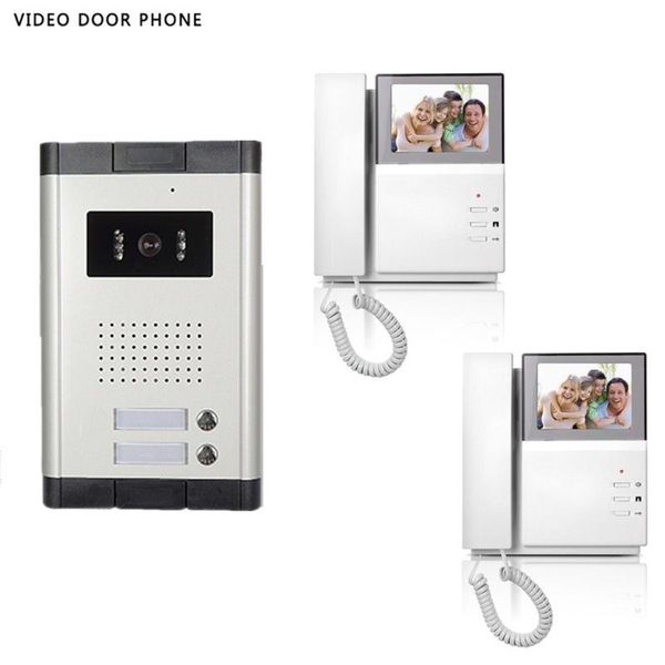 

video intercom system 4.3''tft lcd handset screen 2 monitor wired video doorphone for 2 apartment night vision camera