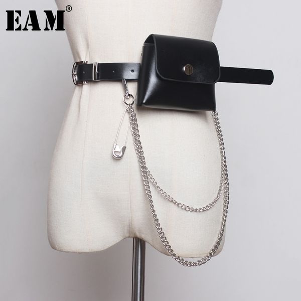 

eam] multicolor chain mini-bag pu leather long belt personality women new fashion tide all-match spring autumn 1b375 y200520, Black;brown