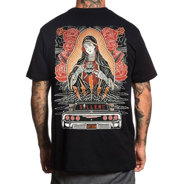 

sullen mens hopeless black virgin mary tattooed clothing apparel hoodie designers t shirts sweatshirt