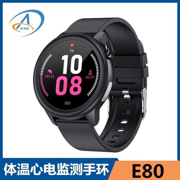 

new e80 smart bracelet body temperature heart rate blood prsure oxygen ecg 1.3 "