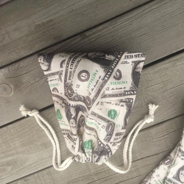 

1pc cotton linen drawstring sorted organizer party gift bag print $-dollars yl20512g