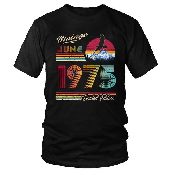 

retro june 1975 birthday tshirt short sleeves s o neck 45 years old 45th birthday gift big size sport hooded sweatshirt hoodie men t shirt