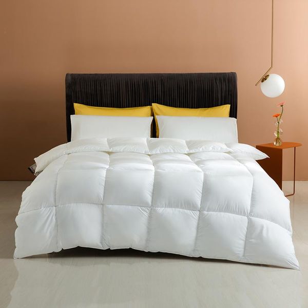 

white winter comforter king full duck down polyester quilt down-proof fabric  duvet blanket 200*230cm bedding home textile