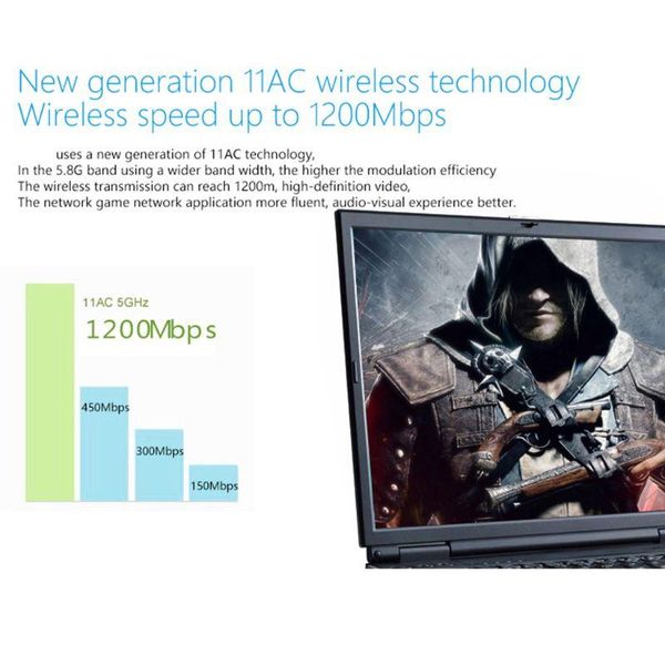 

dual band 2.4g/5g wifi usb3.0 adapter wireless high gain antenna net-work card y5lc