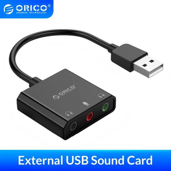 

sound cards orico card external 3.5mm usb adapter to earphone headphone audio interface for ps4 pro computer microphone
